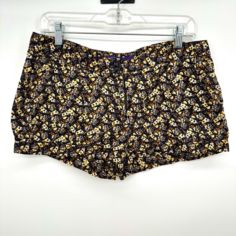 Miley Cyrus x Max Azria Y2K Micro Mini Floral Cotton Shorts Women Size 13